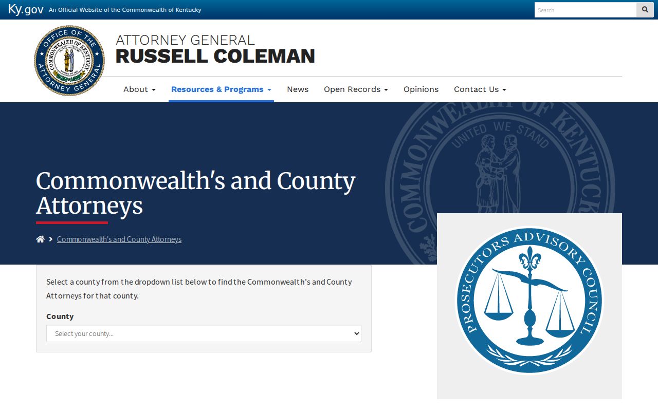 Lewis County criminal court case prosecutor directory for the 20th Circuit