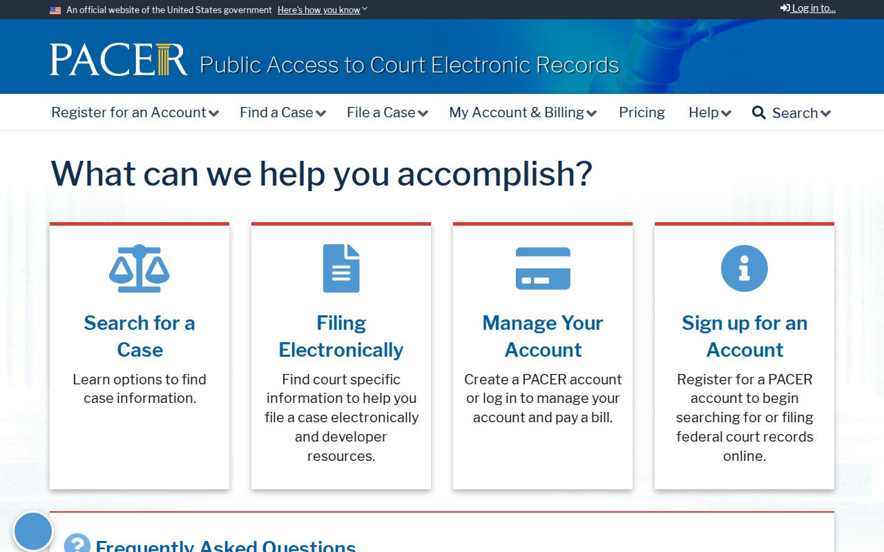 Lewis County criminal court case research through the federal PACER system
